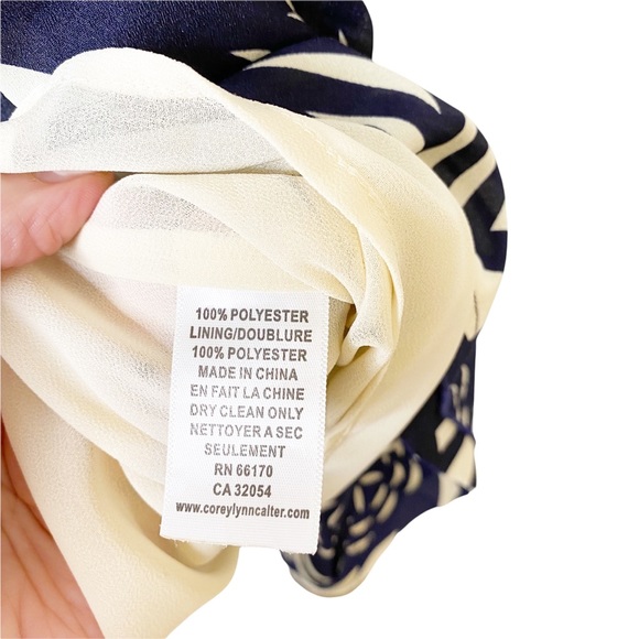 Corey Lynn Calter Navy Blue & White Skirt Medium - Picture 6 of 6